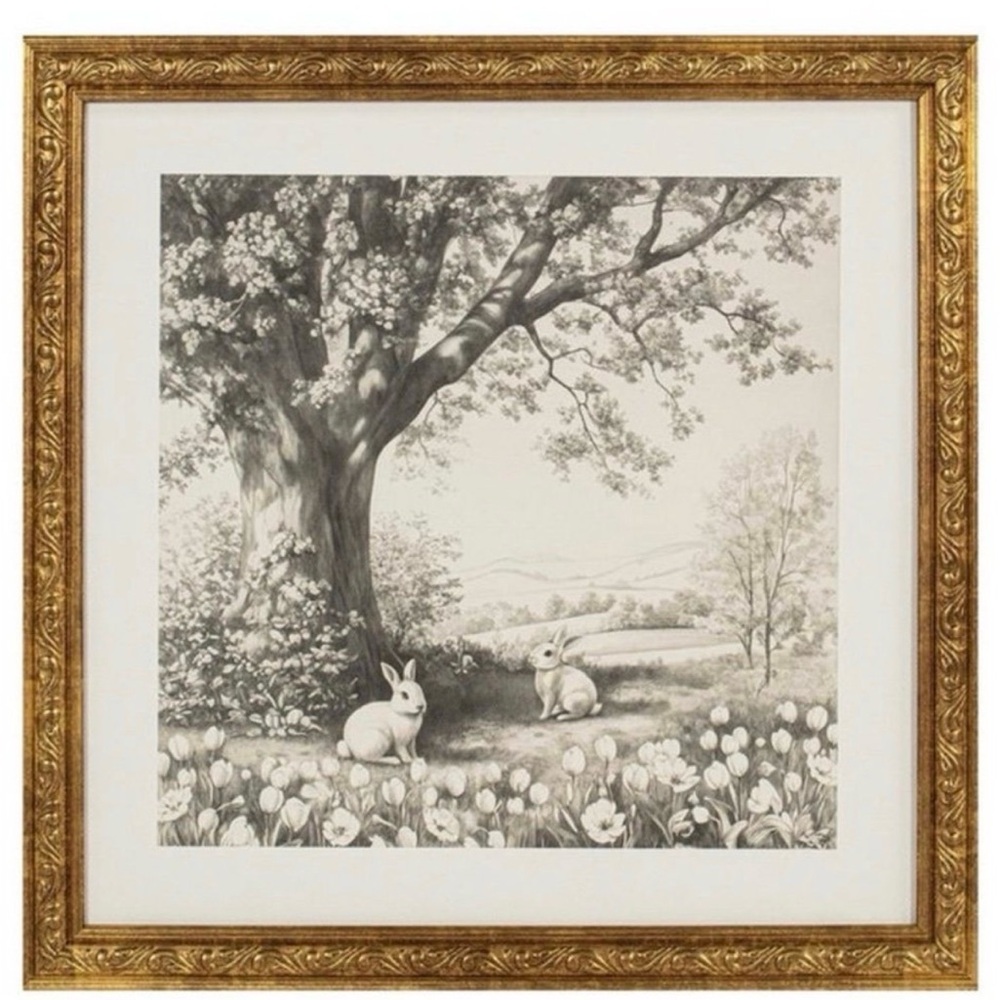 My Texas House Bunny Wall Art 12x12, Gold Frame, Easter 2026